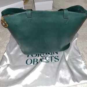 Vintage Celine Green Tote Bag